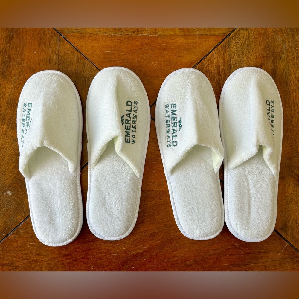 Soft White Slip On Slippers, One Size